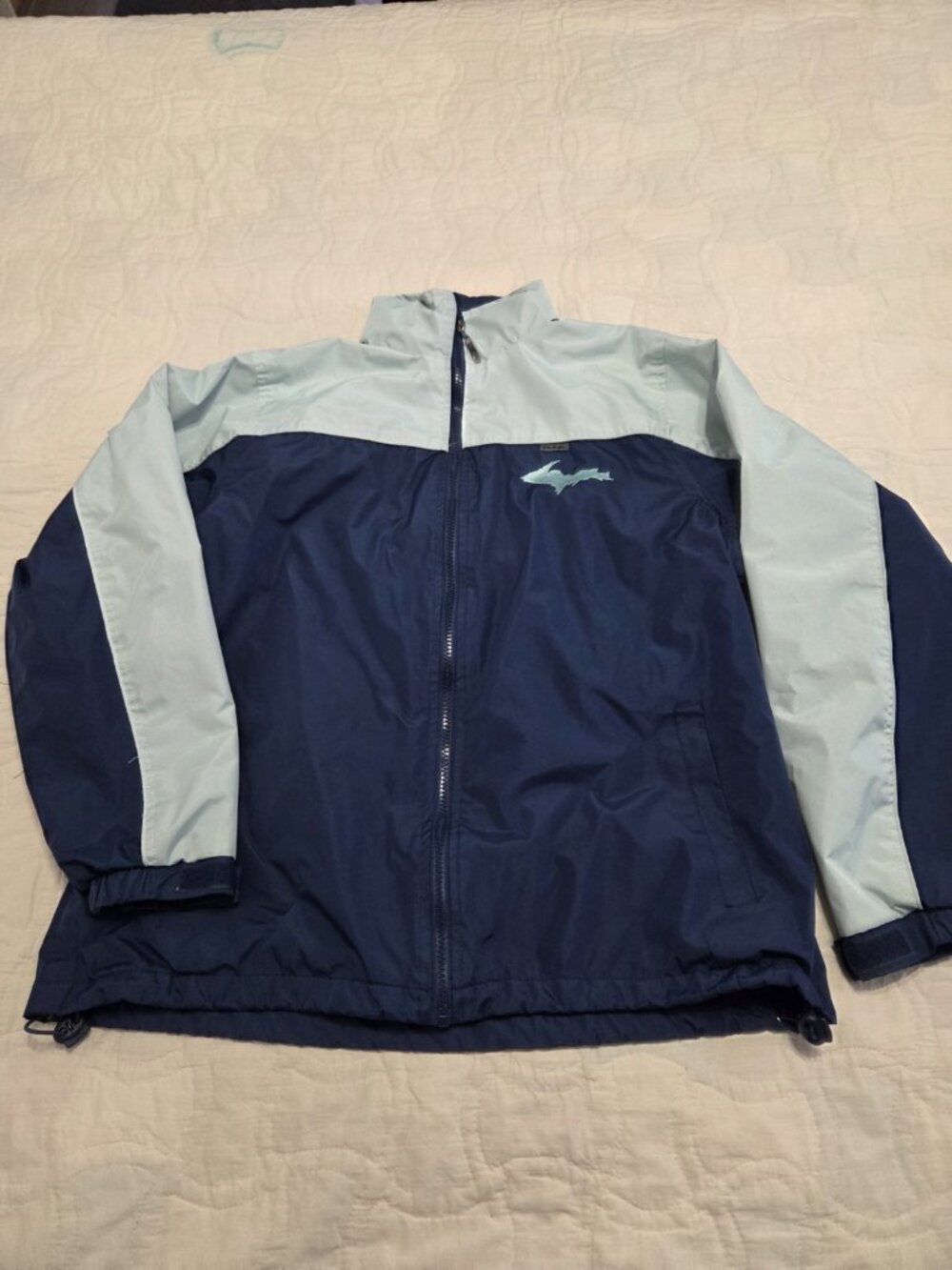 Suzzi Activewear Women’s Navy Blue / Mint Rain Jacket Upper Peninsula Yooper M